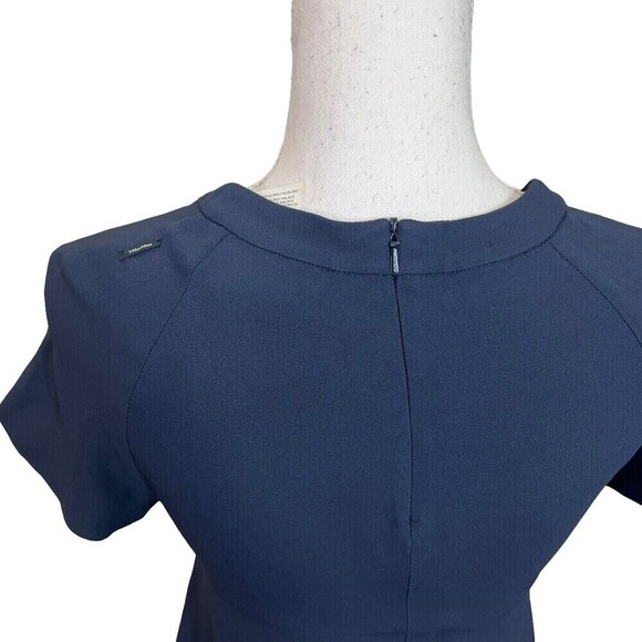 Max Mara Intrend Shift Dress Navy Women’s Size 2 Short Sleeve Crew Neck Swing - Picture 8 of 11